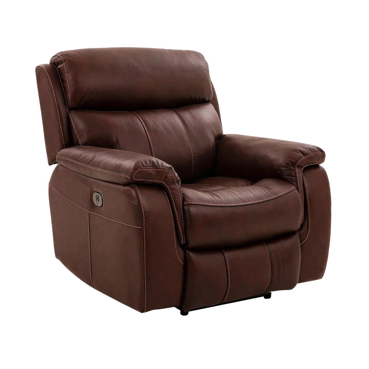 Brown Leather Power Recliner V198