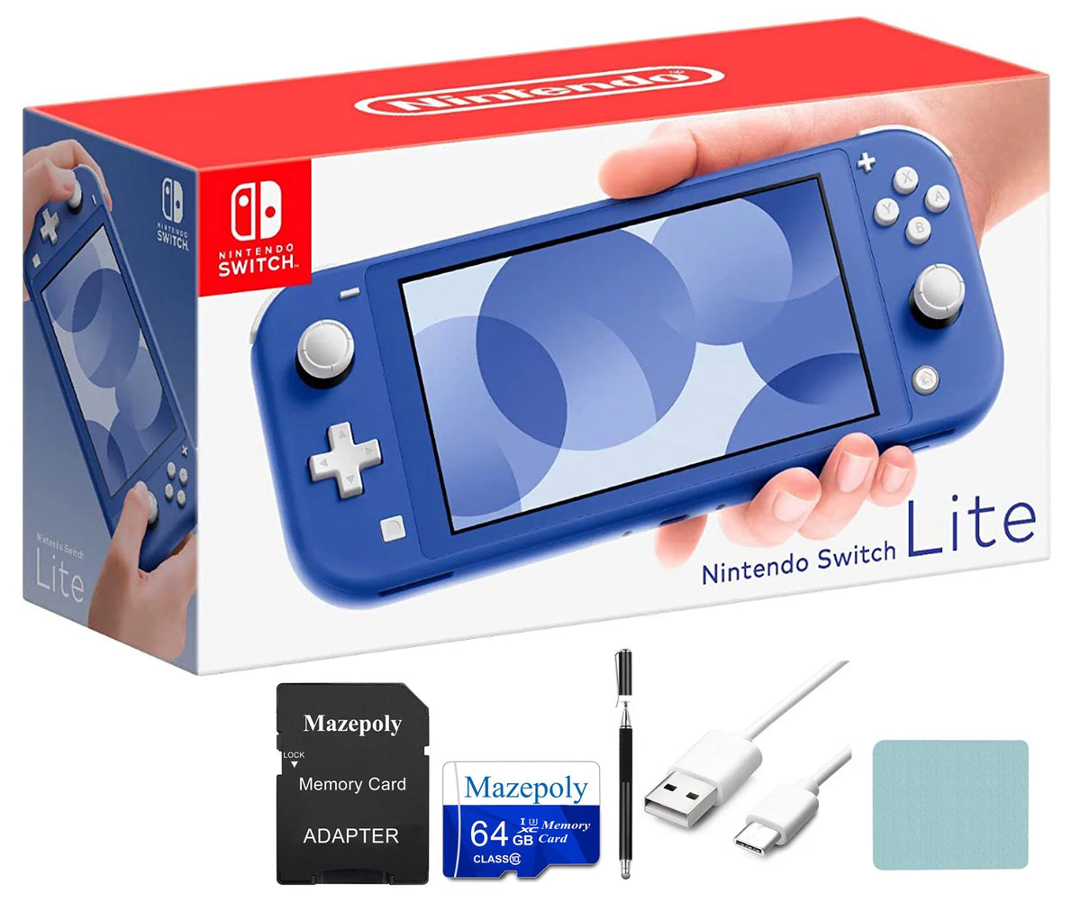 Blue Nintendo Switch Lite Game Console Bundle I2998