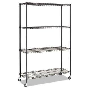 Wire Shelving Unit with Casters, Four-Shelf, 72 S30872