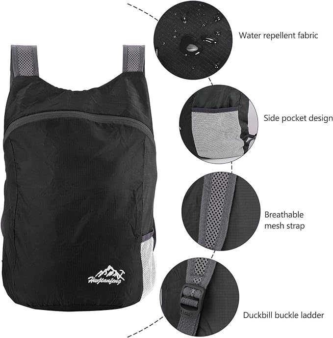 20L Ultralight Foldable Backpack Hiking Rucksack Water Resistant Travel Daypack W458048