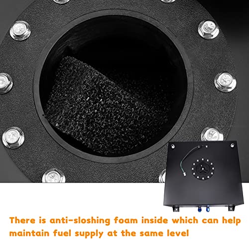 Polished Aluminum Black Universal Fuel Cell Tank with Cap and Level Sender R841304