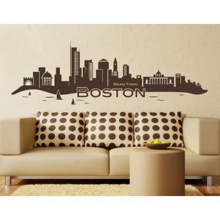 Golden Yellow 59in x 18in Cityscape Wall Decal Z249