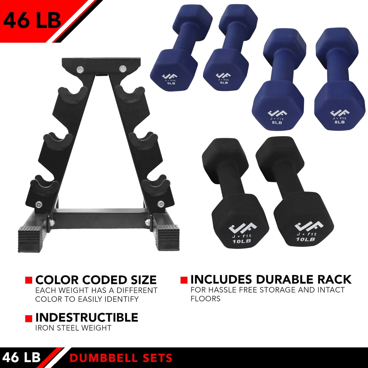 46 lb Dumbbell Set with Steel Stand C948