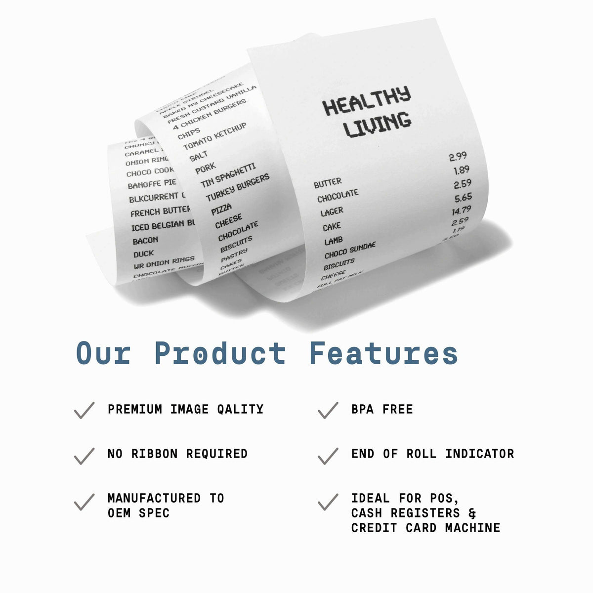 ATM Thermal Paper Rolls, 8 Rolls/Case W3290