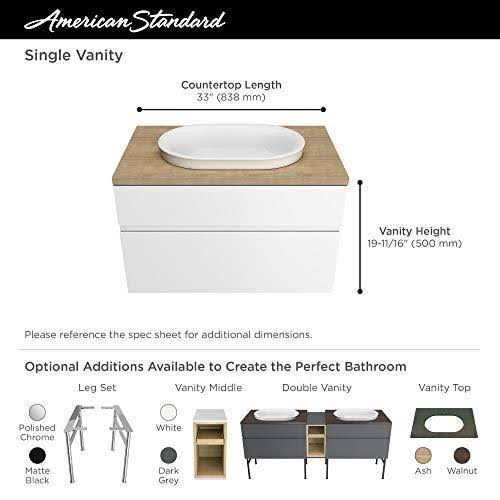 33 in. Above Counter Sink Top with Single Faucet Hole in Walnut B90366