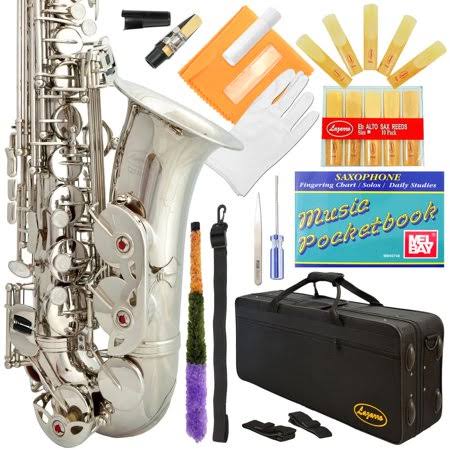 Silver Nickel Alto Saxophone with Case T19059