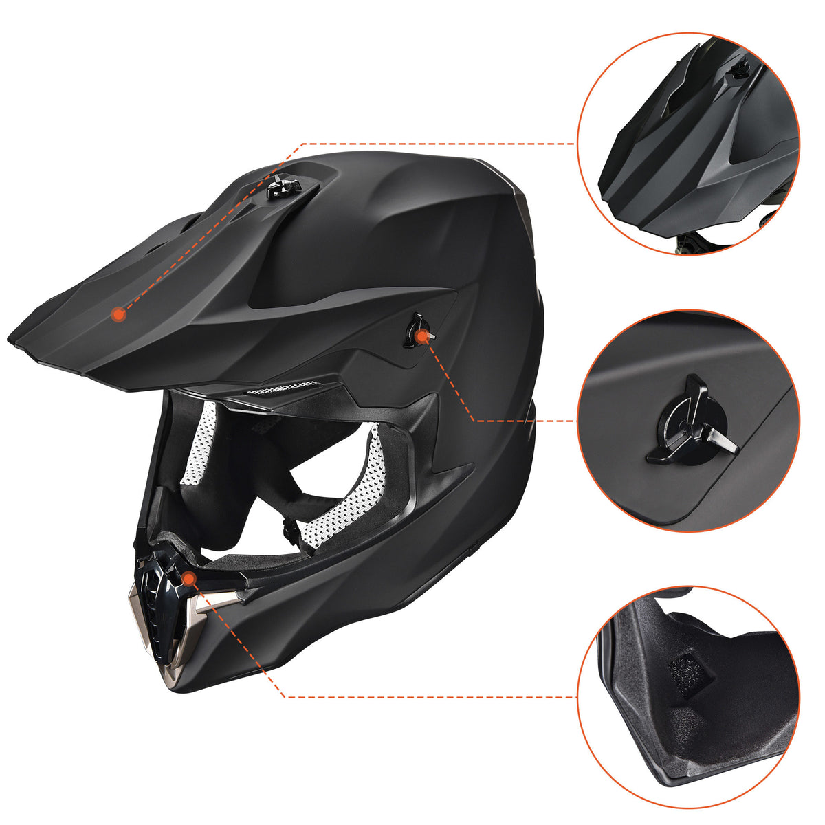 Matte Black Full Face Helmet K8921
