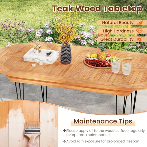 79 Inch Outdoor Dining Table with Umbrella Hole E4887