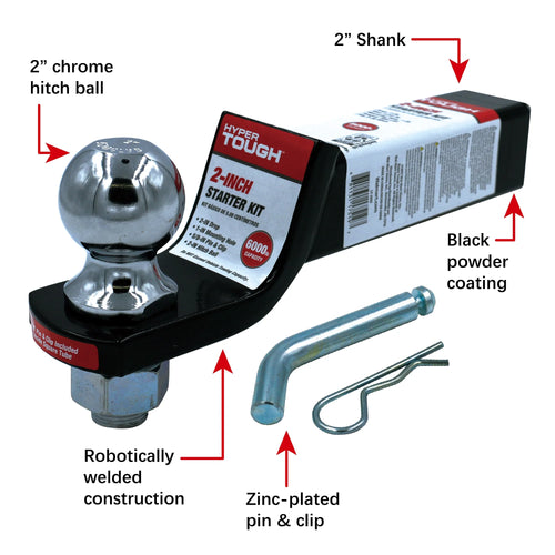 2 inch Drop Trailer Hitch Starter Kit with 5/8 inch Pin, Class III, Black, 2 inch Ball P326137