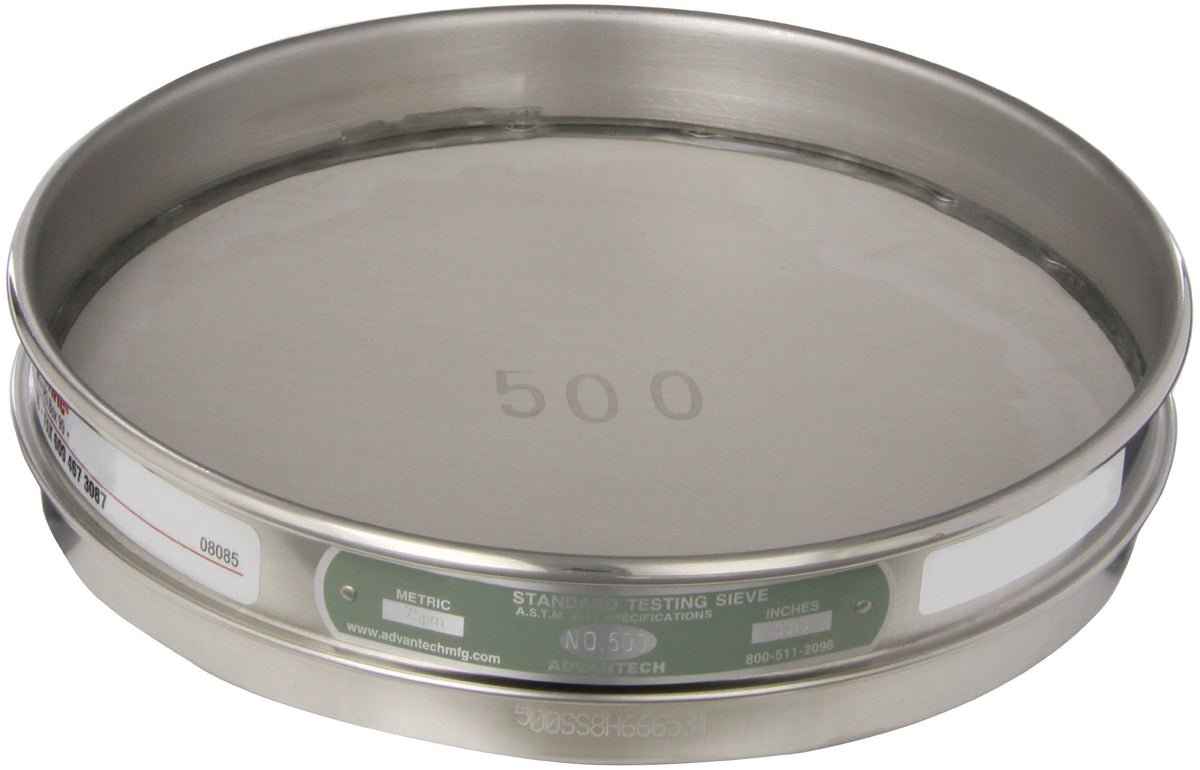 Stainless Steel Half Sieve, 8x22 Diameter, 500 Mesh Size K3558