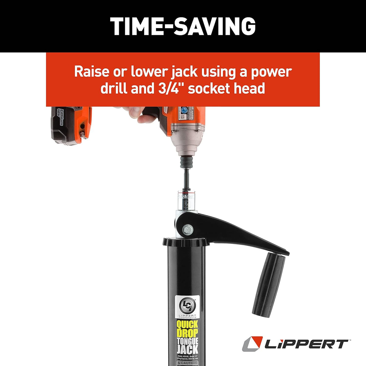 Black 2000lb Quick Drop Tongue Jack Pack of 2 X181789