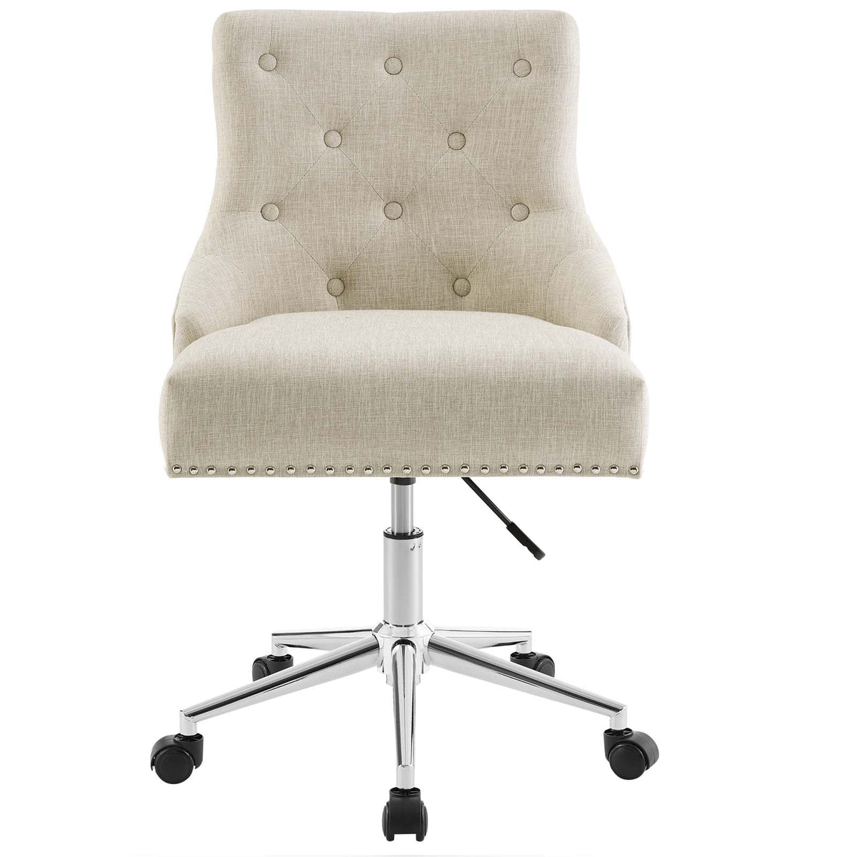 Beige Fabric Aluminum Work Desk Chair W211185