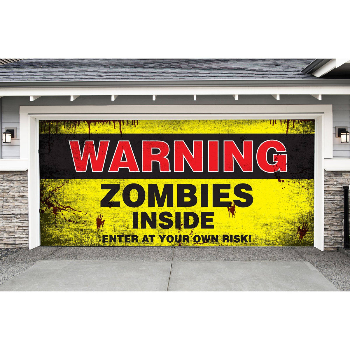 Yellow and Black Halloween Garage Door Banner A952499