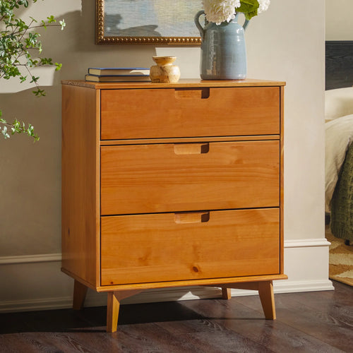 3 Drawer Solid Wood Walnut Dresser F77094