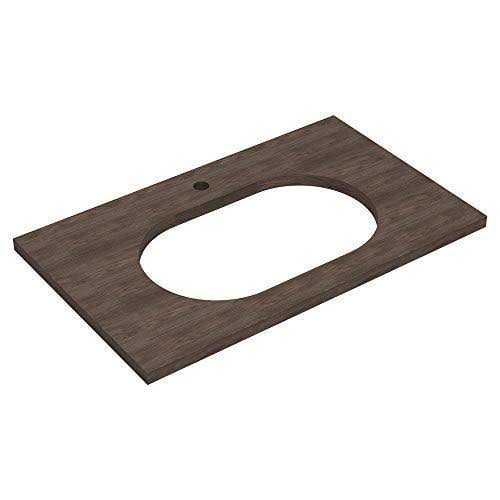 33 in. Above Counter Sink Top with Single Faucet Hole in Walnut B90366
