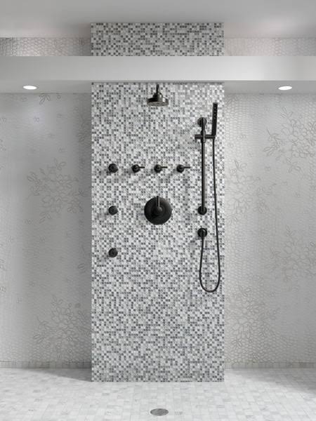 Matte Black Slide Bar with Hand Shower W67918