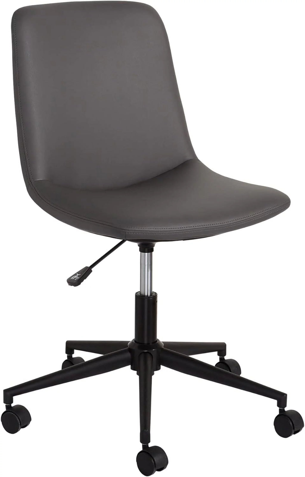 Dark Gray Leather Low-Back Task Chair L339896