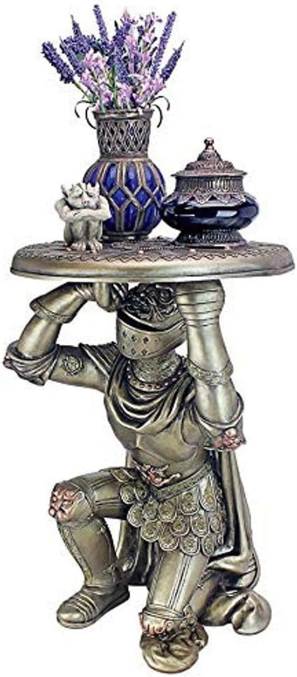 Gothic Sculptural Side Table, Pewter Finish W82416
