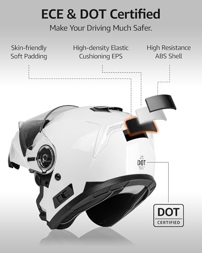 Modular Full Face Motorcycle Helmet with Flip Up Dual Visor W439