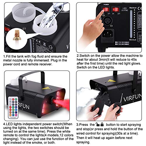 Fog Machine with 6 LED Lights and 500ml Tank K251