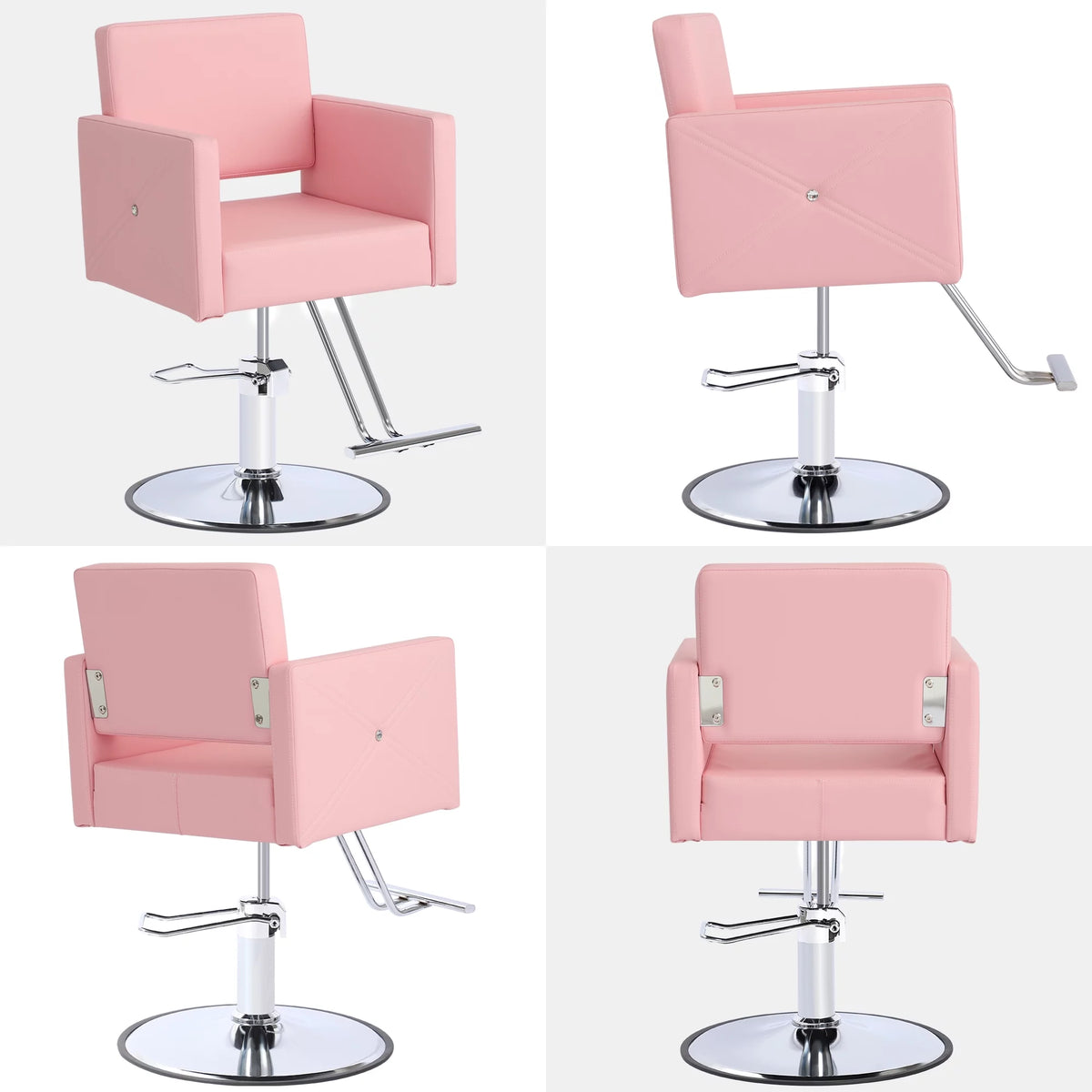Pink Adjustable Salon Chair with Foot Rest H979531