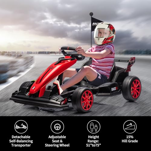 24V Electric Drift Kart with Adjustable Seat & EVA Silent Wheels L37122
