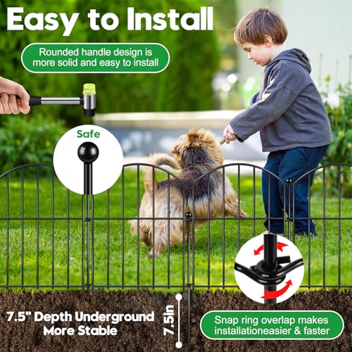 Arched Rustproof Metal Decorative Garden Fence 17in x 10ft D61561