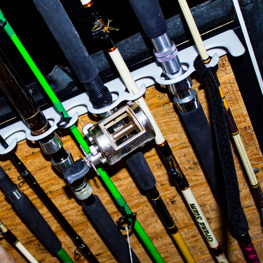 Overhead & Wall Mount Fishing Rod Rack, Holds 11 Rods, 2 Pack E6996