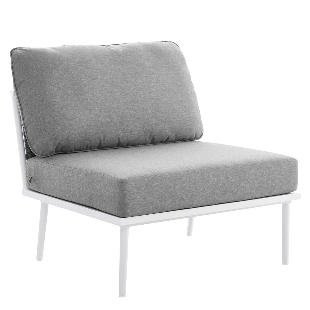 9 Piece White Gray Aluminum Outdoor Sectional Sofa Set B126286