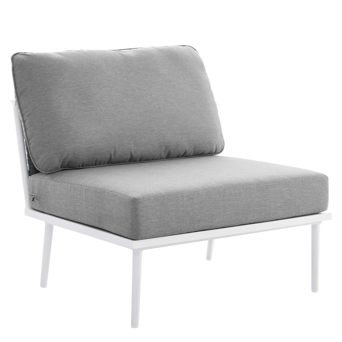 9 Piece White Gray Aluminum Outdoor Sectional Sofa Set B126286