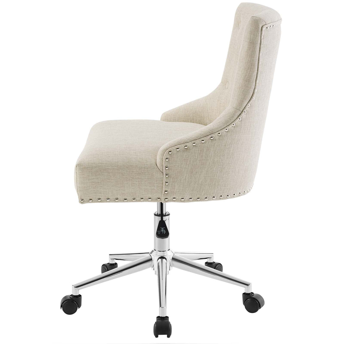 Beige Fabric Aluminum Work Desk Chair W211185