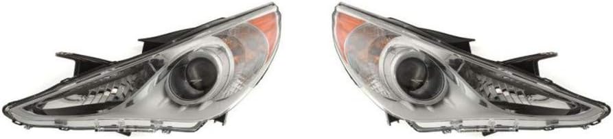 Hyundai Sonata Headlight Assembly Driver and Passenger Side with Bulbs A916