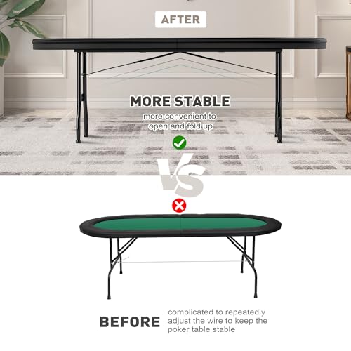 84" Foldable Blackjack Poker Table with Cup Holders H720846