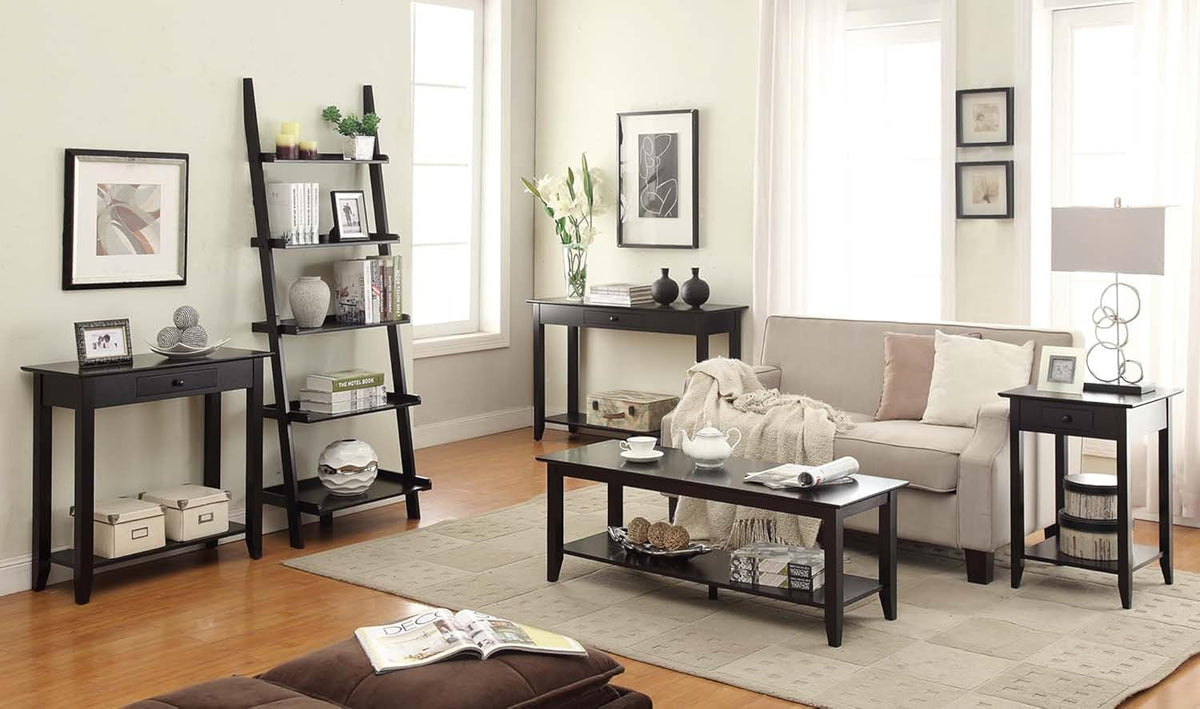 Black End Table with Drawer and Slide V58166