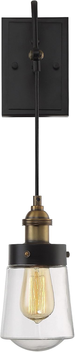 1 Light Vintage Black Sconce Wall Light I2287