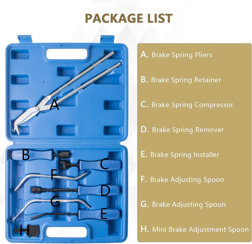 32PC Brake Tool Sets Disc Brake Piston Caliper Compression Tool Set and Drum Brake Adjusting Tool Kit X2415