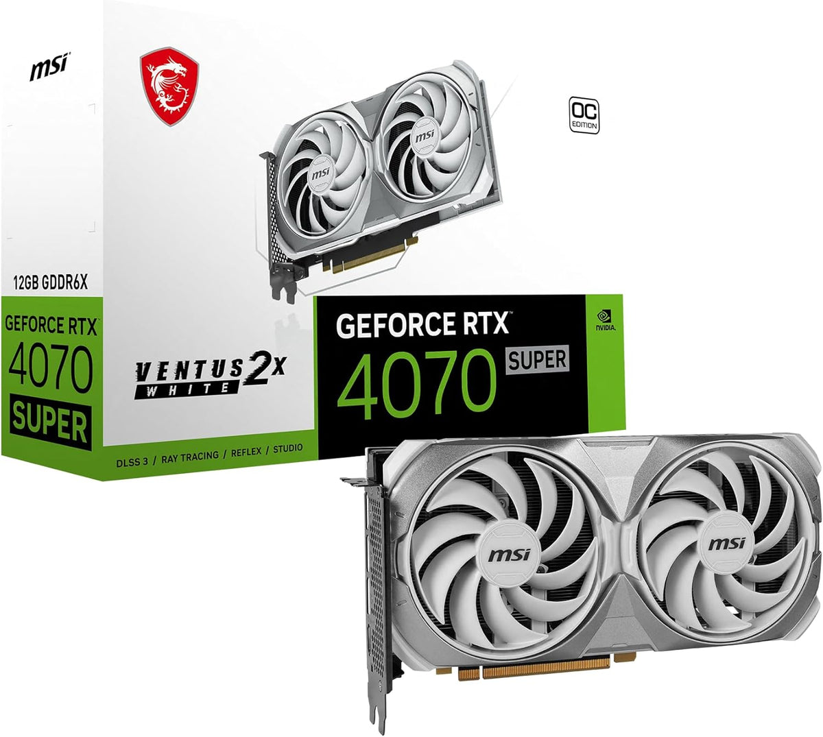 White RTX 4070 Super 12GB Graphics Card N263
