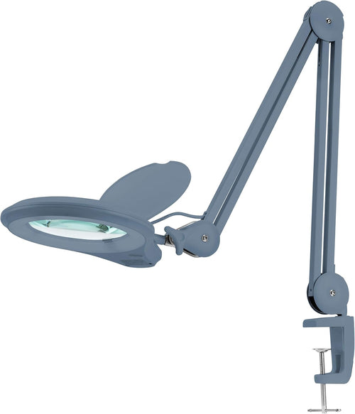 1,200 Lumens Dimmable LED Magnifying Lamp with Clamp, 5 Diopter, 5 Inches Lens, Gray U75673