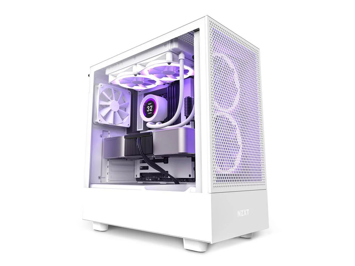White SGCC Steel Tempered Glass ATX Computer Case J875