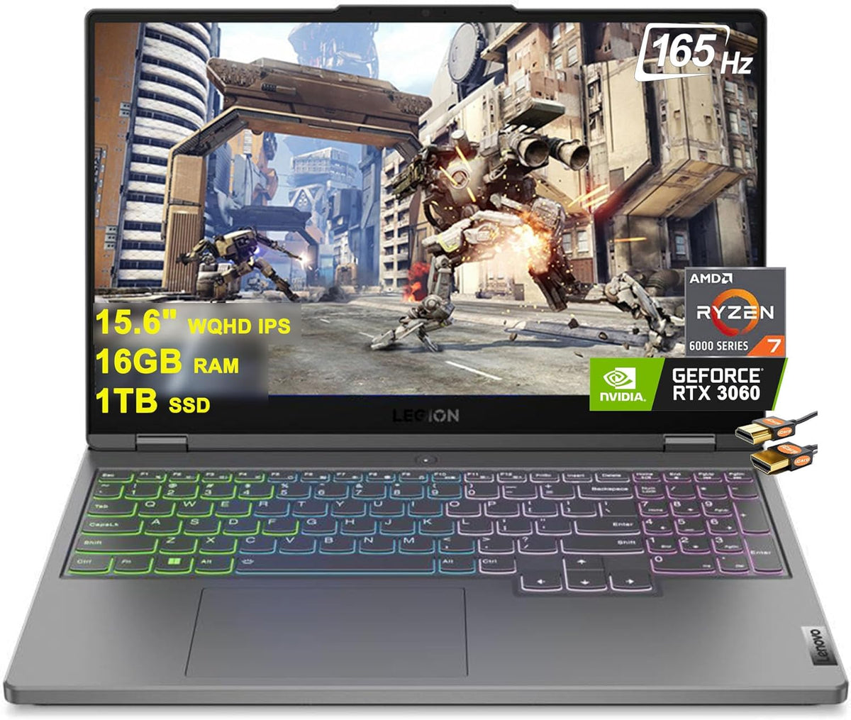 15.6" WQHD IPS 165Hz Gaming Laptop with AMD Ryzen 7 6800H 16GB RAM 1TB SSD RTX 3060 H772
