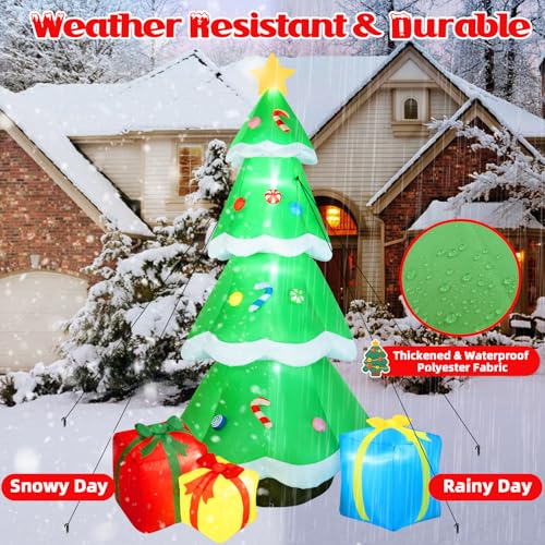 12FT Giant Christmas Inflatables Snowman Outdoor Decorations with Rotating Colorful LED Lights M783489