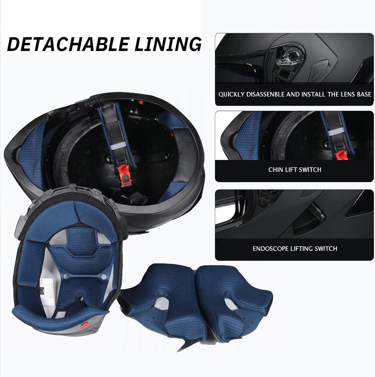 Full Face Flip Up Modular Dual Visor Motorcycle Helmet S1175