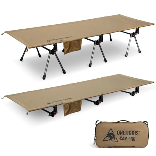 Height Adjustable Portable Folding Camping Cot (Ranger Green) N124