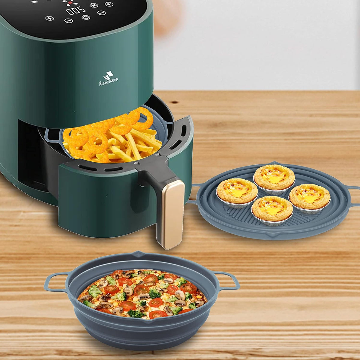 2 Pack 7.5inch Reusable Non Stick Silicone Air Fryer Liner S928