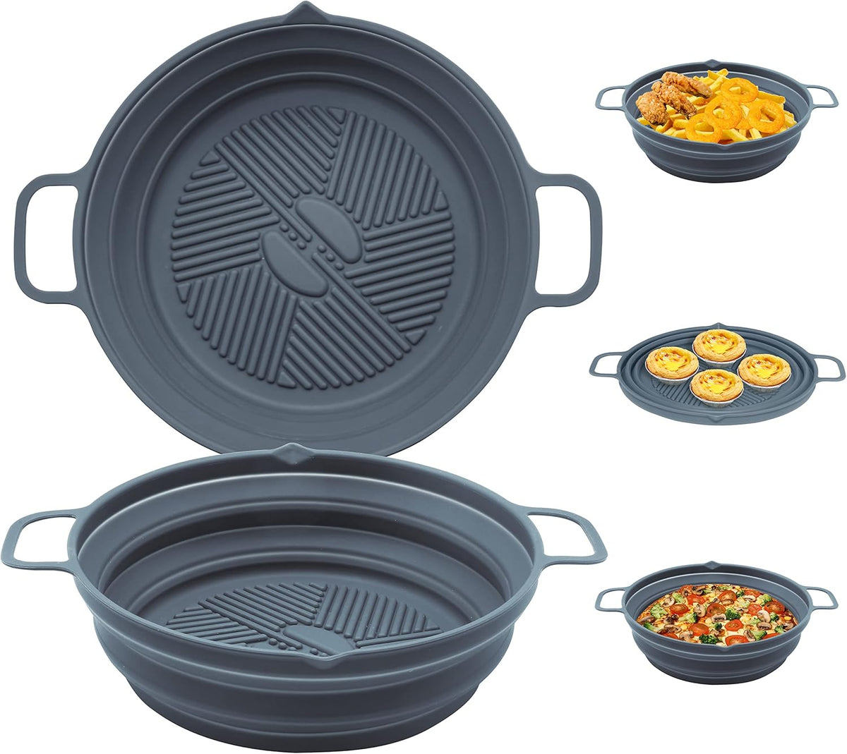 2 Pack 7.5inch Reusable Non Stick Silicone Air Fryer Liner S928