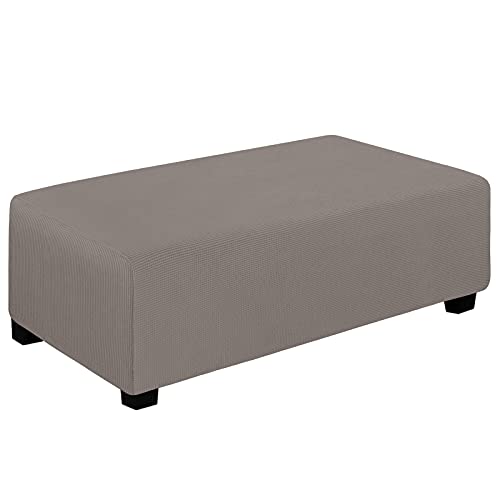 30x30x15inch Deep Teal Stretch Square Ottoman Cover with Elastic Bottom B155