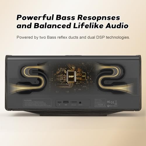 Gold Bluetooth Speaker with 80W Sound and 18H Playtime H664