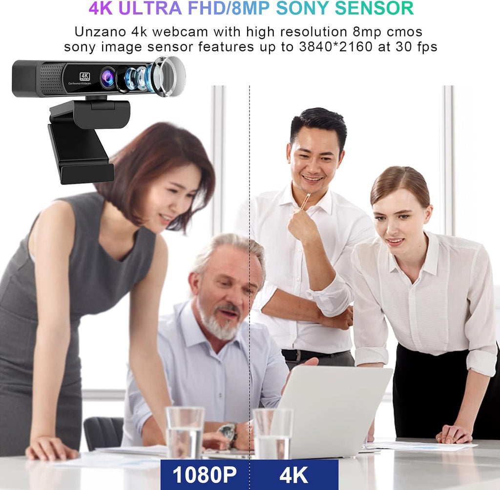 1080P 60FPS Webcam with Microphone, Auto-Focus 80° Wide Angle Built-in Dual Noise Reduction Mics N2248
