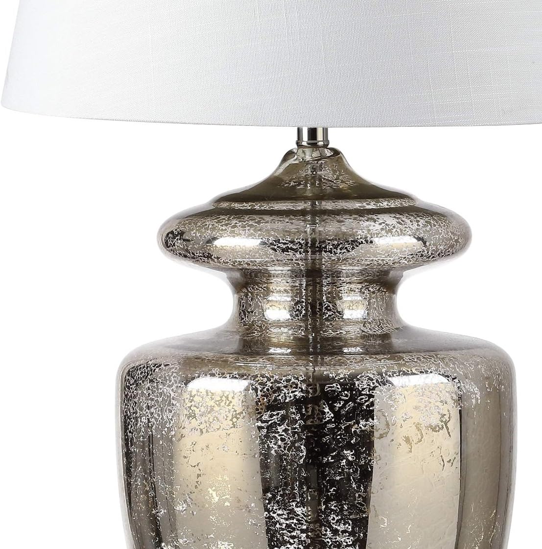 Glass LED Table Lamp Mercury Silver Ivory B8023