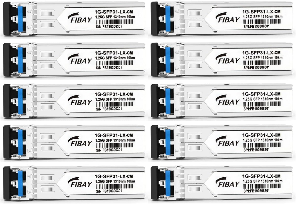 1.25G SFP LX Single-Mode 1310nm 10km LC Transceiver Module 10 Pack X561135